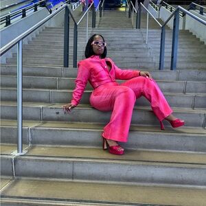 AKIRA Vibrant Pink Women's Pantsuit